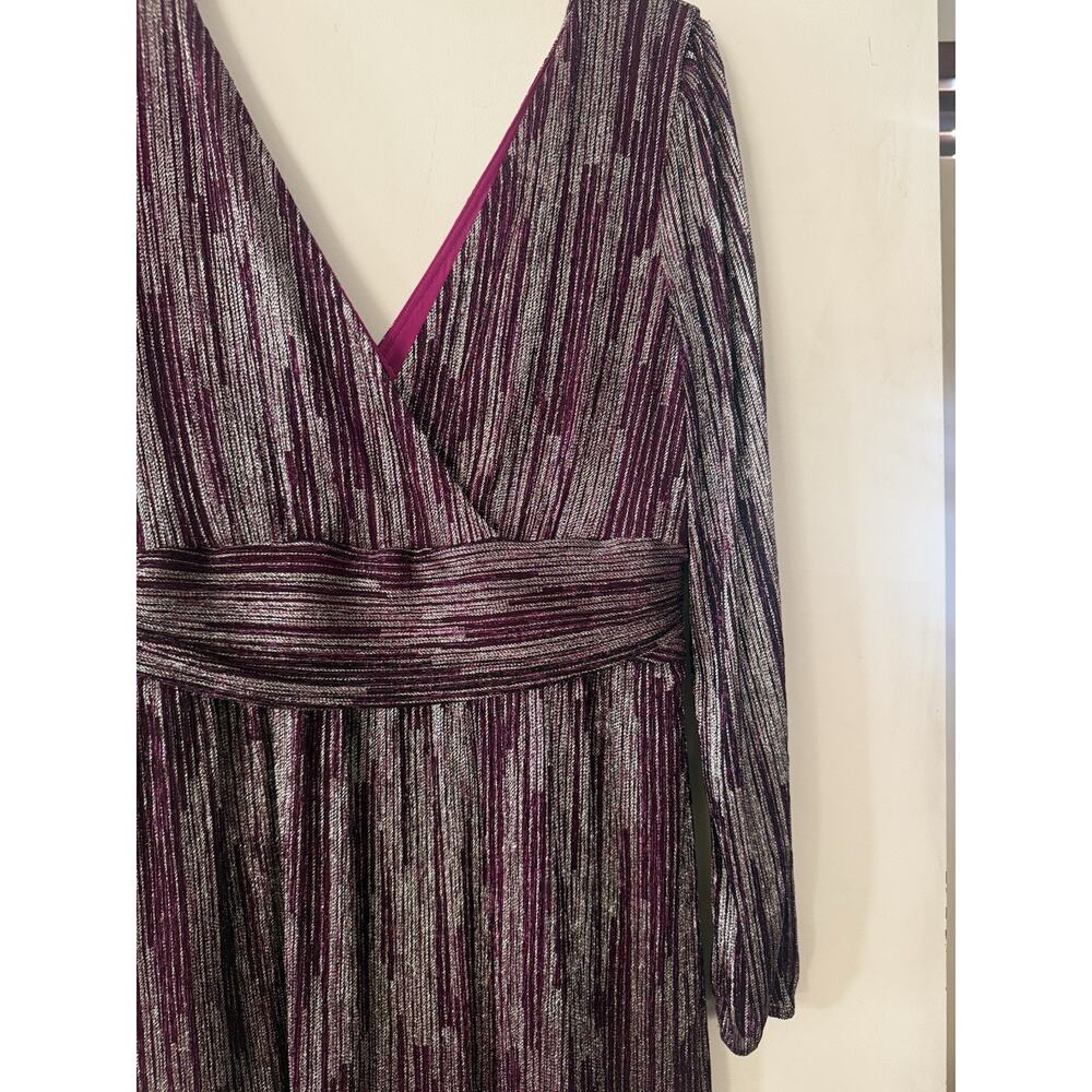 Lilly Pulitzer Riza Long Sleeved Romper Mulberry Gold Metallic Size Large EUC - Picture 7 of 10